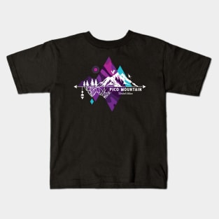 Retro Art Boho Pico Mountain Ski Kids T-Shirt